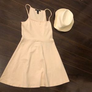 Cream dress including Beach hat